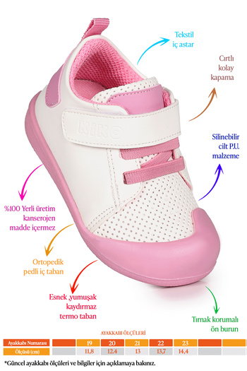 Kiko Kids Roce Panduf - Baby Girl First Step Velcro Shoes