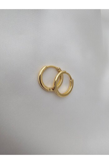 Zivazer Store Kadın çelik kararmaz xuping 14 k gold renginde minik halka küpe