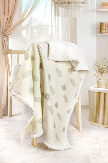 HAMUR Fluffy Baby Blanket 80X100 cm Melis Swaddle Stroller Double-Sided Sheep Hair Blanket 100X80
