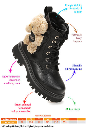 Kiko Kids Stanko Ayıcıklı Zip-Up момичешки ботуши за всеки ден