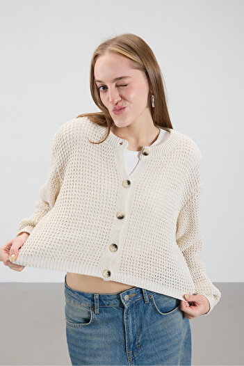 Addax Buttoned Knitwear Cardigan H1612-B2