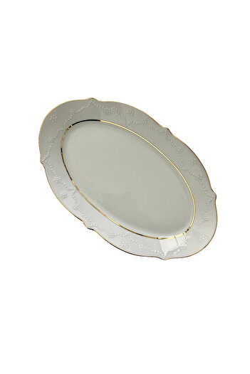 Porland Gold Gilt Boat Plate 1 Piece 30cm