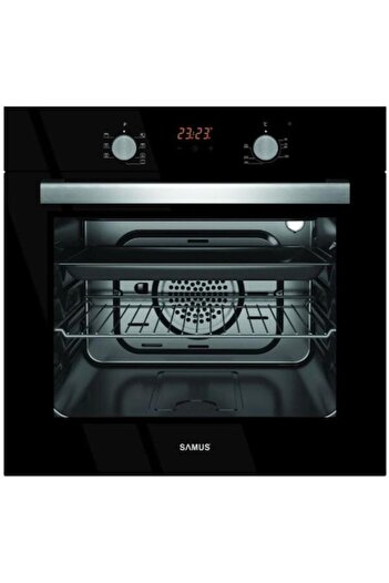 Samus Cuptor incorporabil SC619EGV, Electric, 58 litri, Clasa A, Display LCD, Timer, Negru