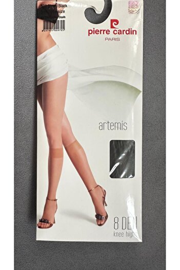 Pierre Cardin Semi-Glossy Knee Pant Socks (Black)