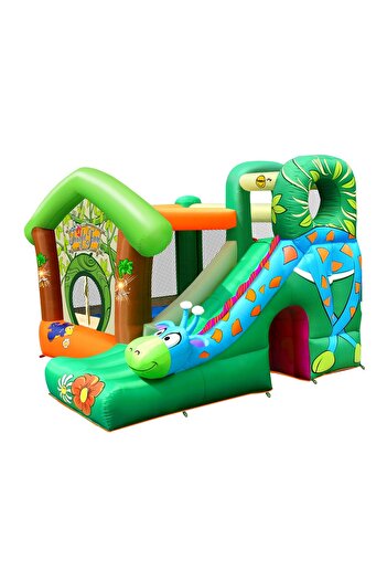 Happy Hop Jungle inflatable mattress with climbing area, basketball hoop, slide and jumping area