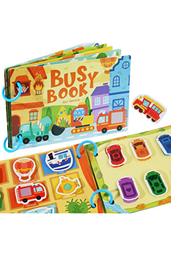 Toyska Carte educativa cu stickere reutilizabile Busy Book - Vehicule, 10 activitati