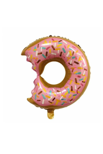 Toyska Metallic Foil Balloon, Mini Sweet Figurines, Bitten Donut Model, Anniversary Theme, 45x25 cm, Indivi