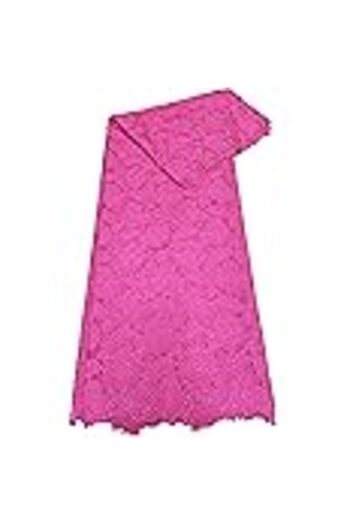 Generic Premium Luxury Gipper Lace Premium Quality 5 Yards With Beautiful Embroidery Stone SV (dark pink) 01