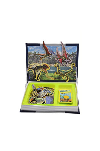 Toyska Carte magnetică educativă cu vrăji de dinozauri, 75 de piese, albastru marin