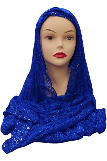 Generic Sheila 2 Yards Chiffon With Metallic Lace (Red Colour)