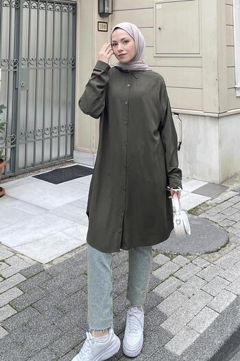 lamelif Oversized Khaki Tunic