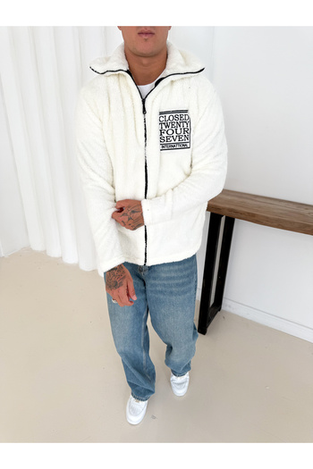 Gameyal Unisex Oversize Κλειστό παλτό 24/7 από βελούδινο φλις κολεγιακό μπουφάν