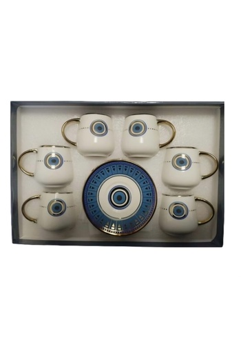 Tekbir Nazar Beaded Luxury Cup Set for 6 People