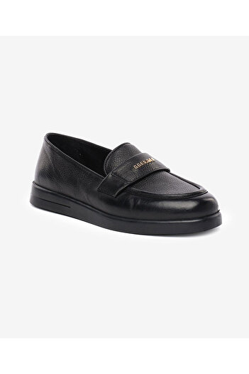 Greyder Women's Black Genuine Leather Loafer Shoes 5K2Ca34385