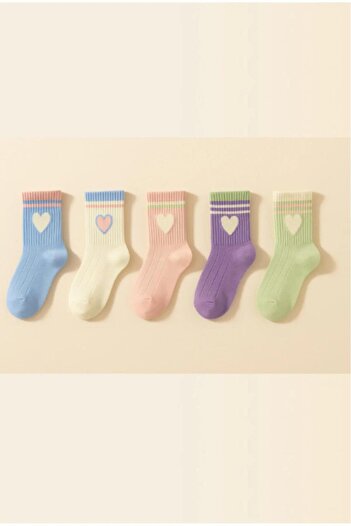 Katia&Bony Girl's 5-Piece Heart Socks Multi-Colored