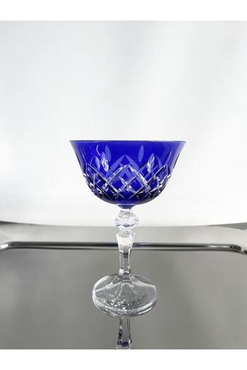DECOSTYLE Crystal Bohemia Colored Footed Decor Square 1 Pcs Mouth Width 10.5 cm Height 15 cm