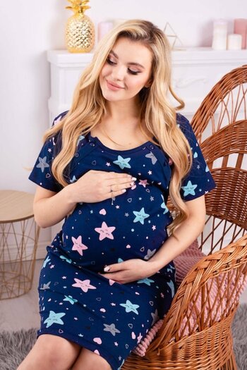 Formommy Nursing Shirt, Formommy, Cotton, Button Closure, Size XL, Sleeping Stars II