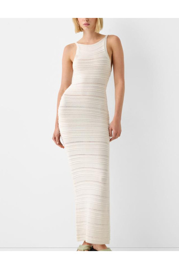 Bershka maxi dress, cream