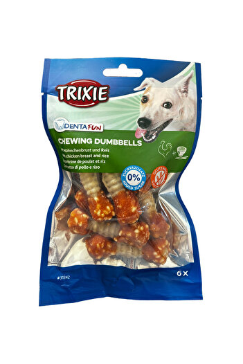 Trixie Recompense Pentru Caini, Denta Fun, Haltere Cu Pui Si Orez, 6 buc/100 g 31342