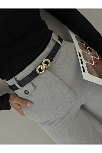 LİA KEMER Burgu Halat Accessory Gold Buckle Women's Belt, Daily Belt, Jacket Belt, Pants Belt