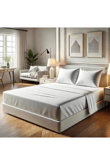 MEŞELİ TEKSTİL 300X320 Extra King Size Cotton Satin Hotel Bed Sheet |   Long Lasting Soft Durable