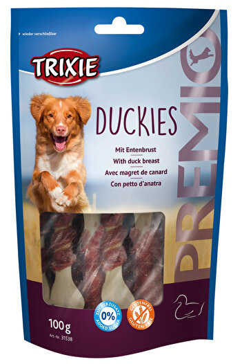 Trixie Dog Treats, Premio, Skin Bones with Duck Meat, 100 g, 31538