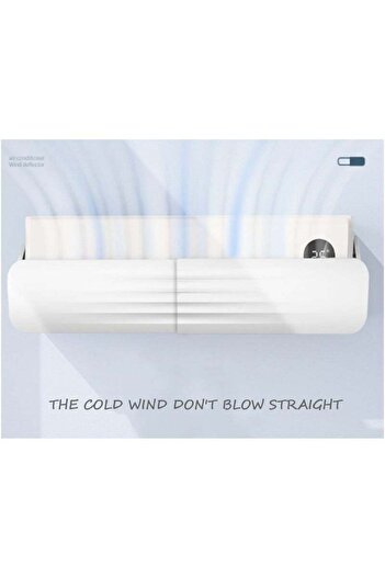 fulina Air Conditioner Wind Deflector Wall Mounted Anti Straight Blowing,Adjust 53-101cm,White