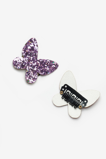 Le Mabelle Lilac Glitter Butterfly Figured Hairless Baby Hair Clip