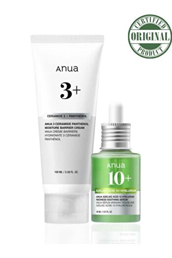 ANUA Azelaic Acid 10 Hyaluron Redness Soothing Serum 30ml + 3 Ceramide Panthenol Moisture Barrier Cr
