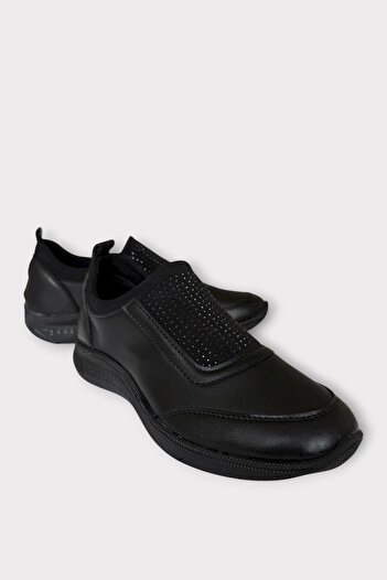 Liger Women's Orthopedic Comfort Sole Rubber Detail Casual Shoes Black Smoke