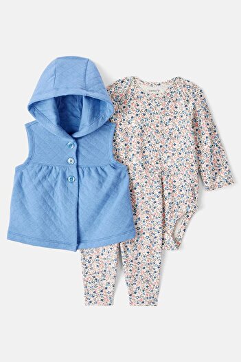 Carter's Baby Girl Blue Vest Set