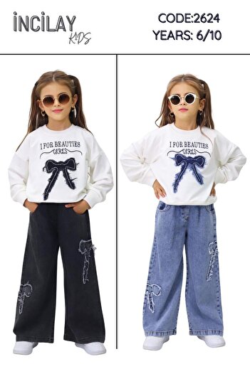 NURTOPU Girl's Outfit, 2 Pieces, Top and Bottom Set, 4 Pieces, High Quality, Seasonal, for Travel.