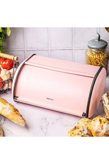 Kinghoff Bread box KH 1868, 18.5x27x44 cm, Smooth opening and closing, Steel, Pink