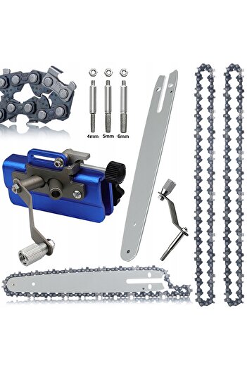Rosfix 8" Blade Set + 2 1/4" Chains + Sharpener | Hardened Steel Mini Saw