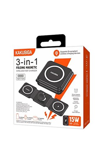 KAKU Incarcator Wireless (KSC-1359), 15W, Qi Charging, Fast Charging, Foldable, Black