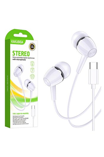 Hoco Casti Audio cu Fir si Microfon Kakusiga KSC-1296, 1m Tip-C - Alb