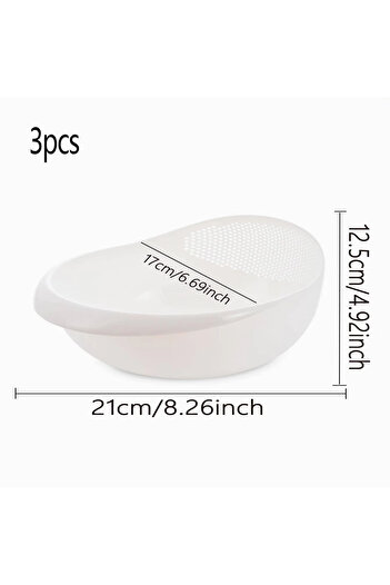 Choice1 3pcs 1/3pcs- Colander Rice Bowl Drain Basket Fruit Bowl Washing Drain Basket with Handle Washing Bas