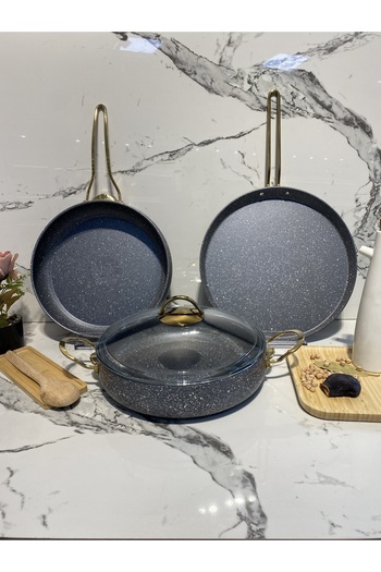 Elvira Granit 4 Piece Cookware Set-Grey