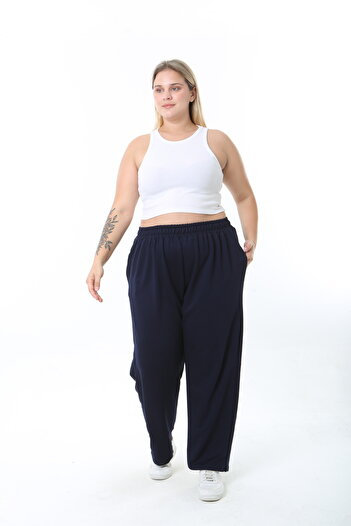 XL Modam Women's Lycra Cupra Fabric Navy Blue Pants