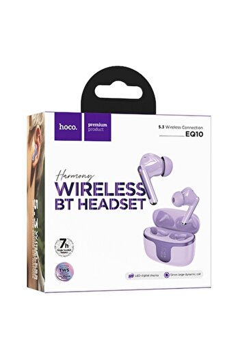 Hoco Wireless Headphones EQ10, BT 5.3, 180h StandBy, 300mAh, Power LED, Harmony, Purple