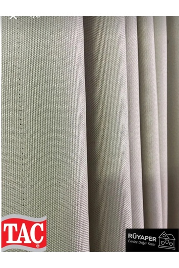 Taç Rüyaper Original Ecru Linen Blackout Curtain Washable No Ironing Needed Plain Without Pleats