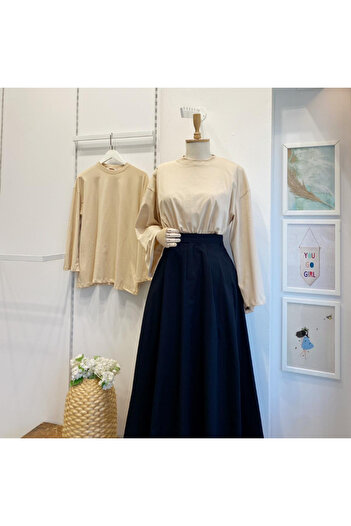 Faya Boutique Κρεμ Μπλούζα Basic