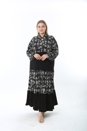 XL Modam Women's Patterned Lycra Plus Size Dress