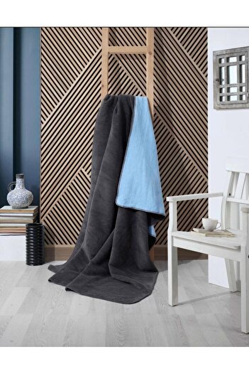 Bayev Blue Gray Double Plain Cotton Blanket 200 X 220