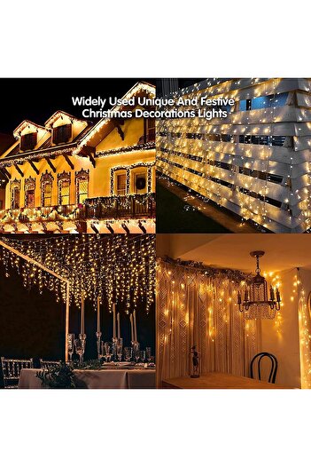 BellFyd 12 M Turturi - Warm White Fringe, For Exterior and Interior, Interconnectable, Decoration