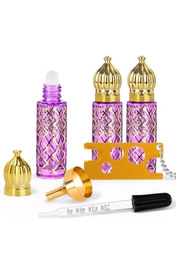 zioda smart essentials Set 3 sticle de sticlă roll-on 8ml, Zioda Smart Essentials, reutilizabile cu protecție UV și accesorii