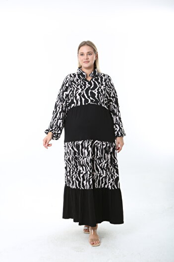 XL Modam Women's Patterned Lycra Plus Size Dress