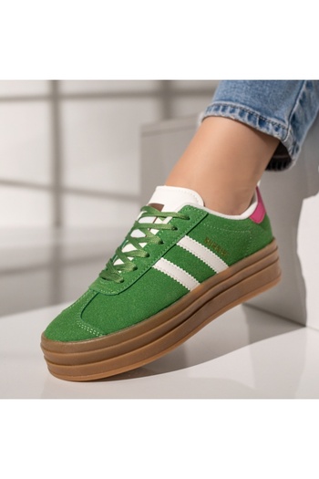 BMoD Green women's sneakers with brown sole MOD11866