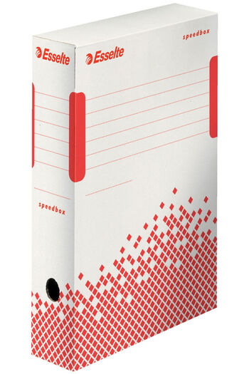 Esselte Archiving and transport container with lid recycled cardboard white spine 80mm Speedbox