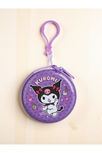 kuromi Metal Children's Wallet - Purple - with Keychain